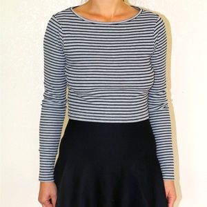 Native Youth Striped LS Crop Top